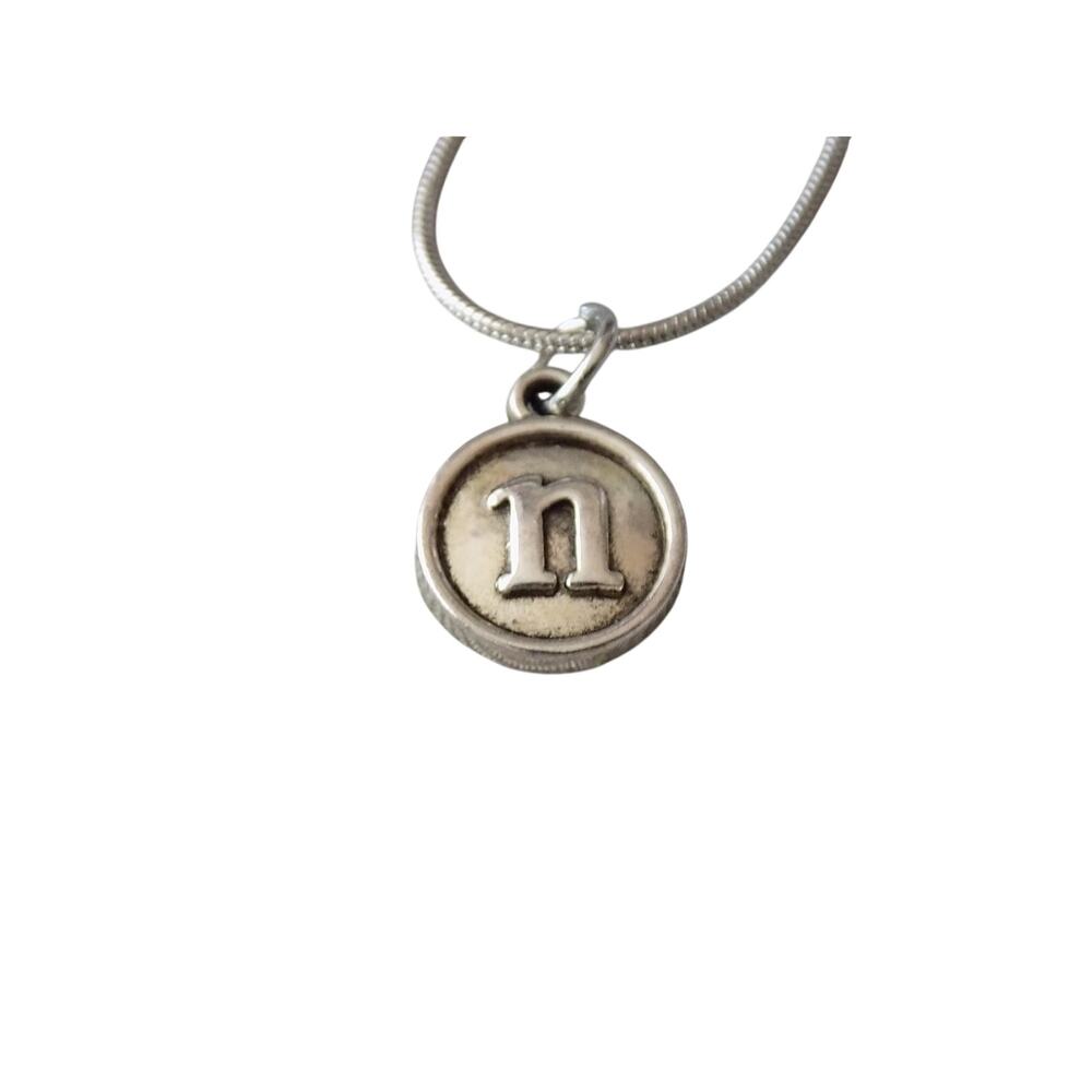 Initial N pendant on 18" Silver Plated Snake Chain Necklace NWOT